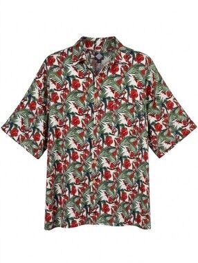 Tabasco Sportswear Vintage Tropical Hawaiian Button Up Shirt XXL Parrot Novelty